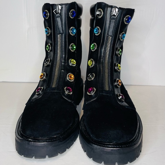 Kurt Geiger London Rainbow Black Bobby Boots - Picture 8 of 14